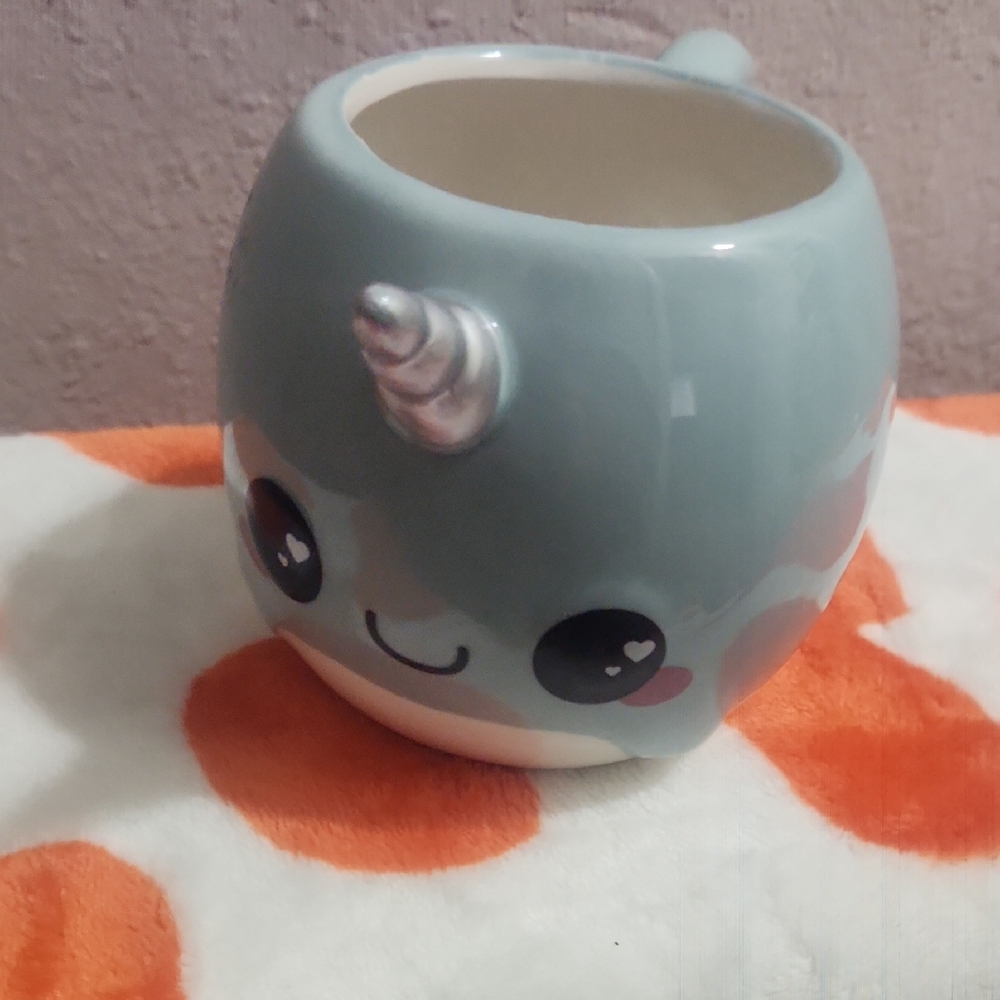 Seven20 Glitter Galaxy Blue Narwhal Mug